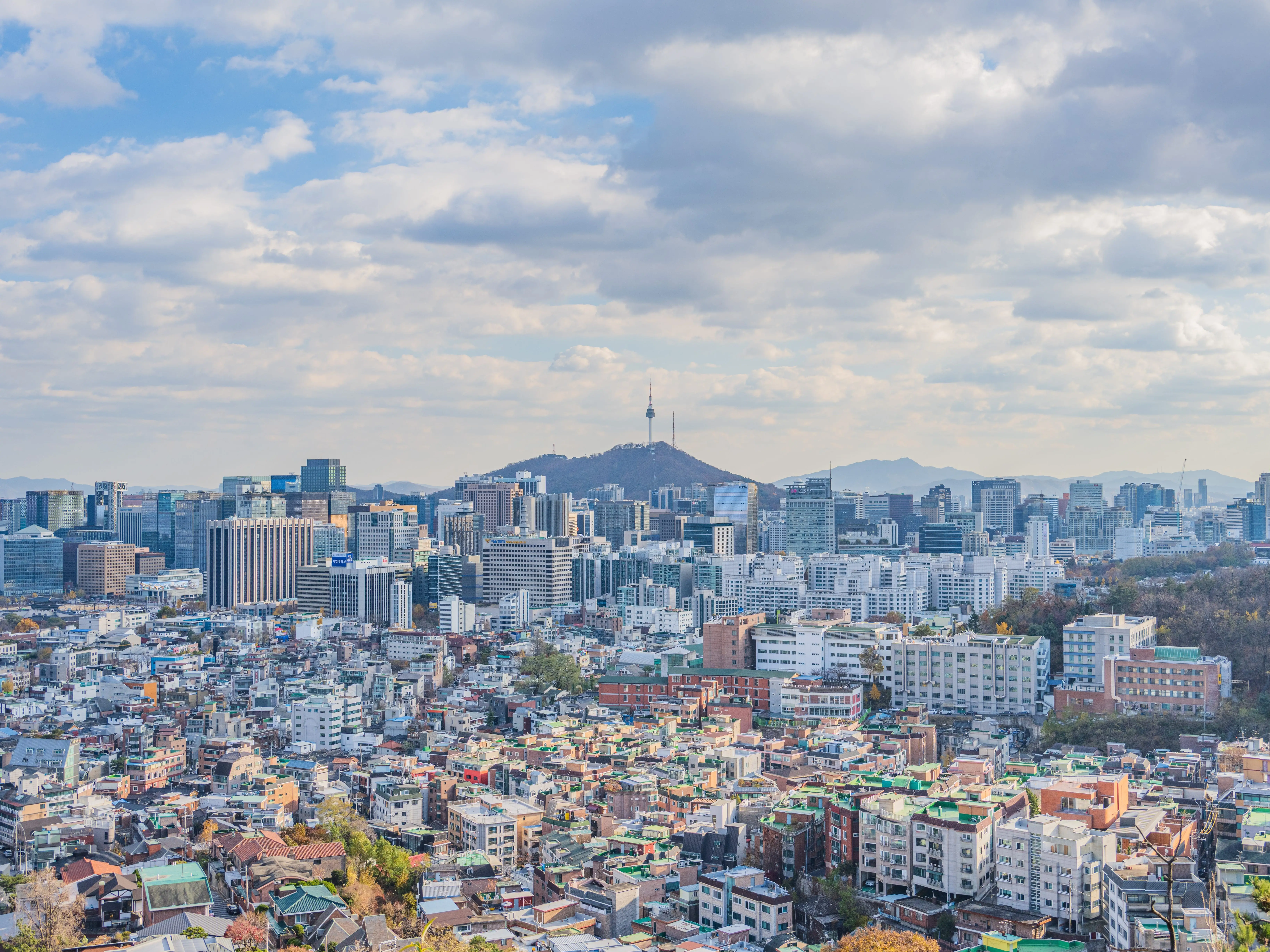 Buildings in Seoul, South Korea.
