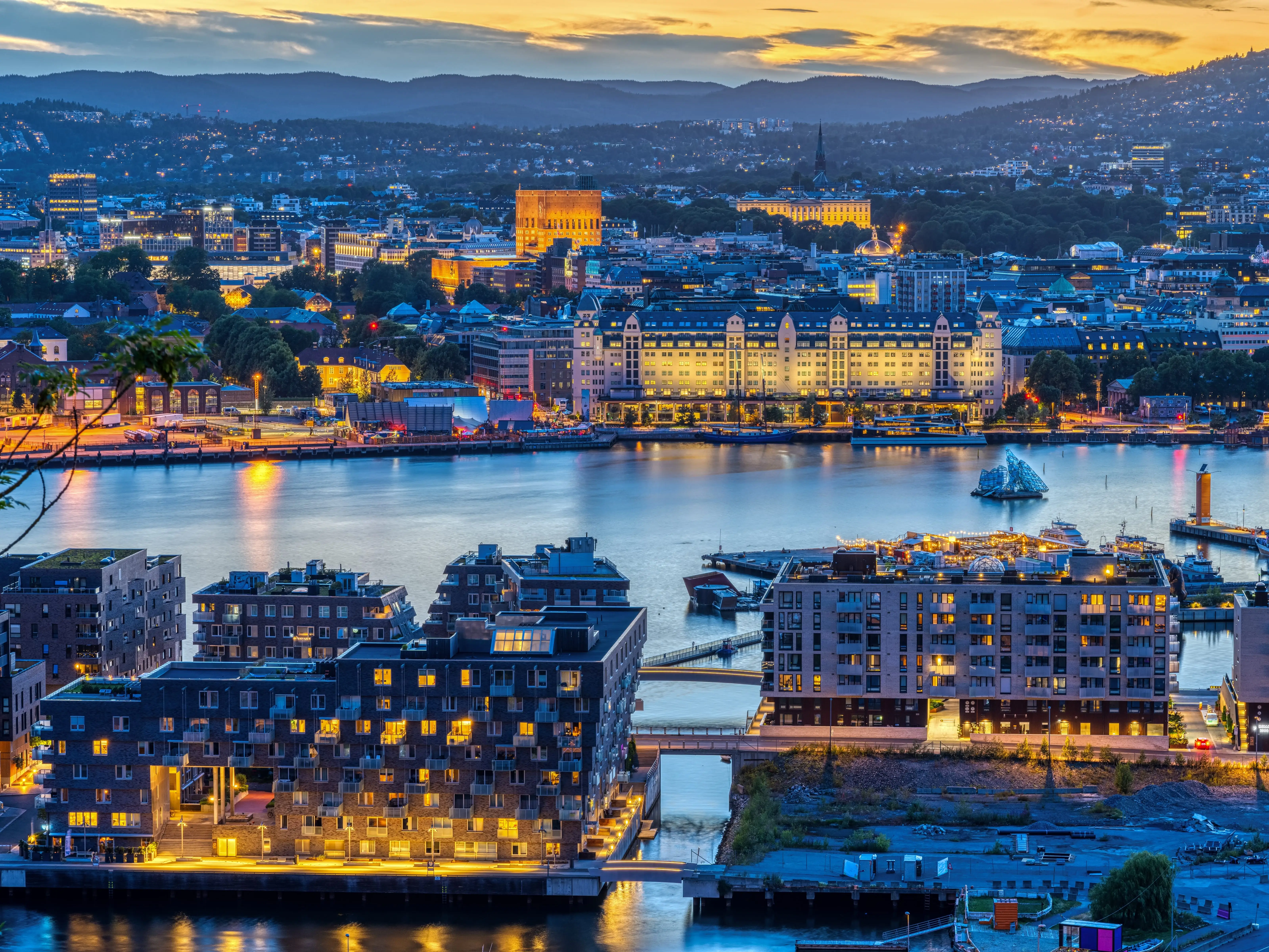 Skyline in Oslo, Norway.