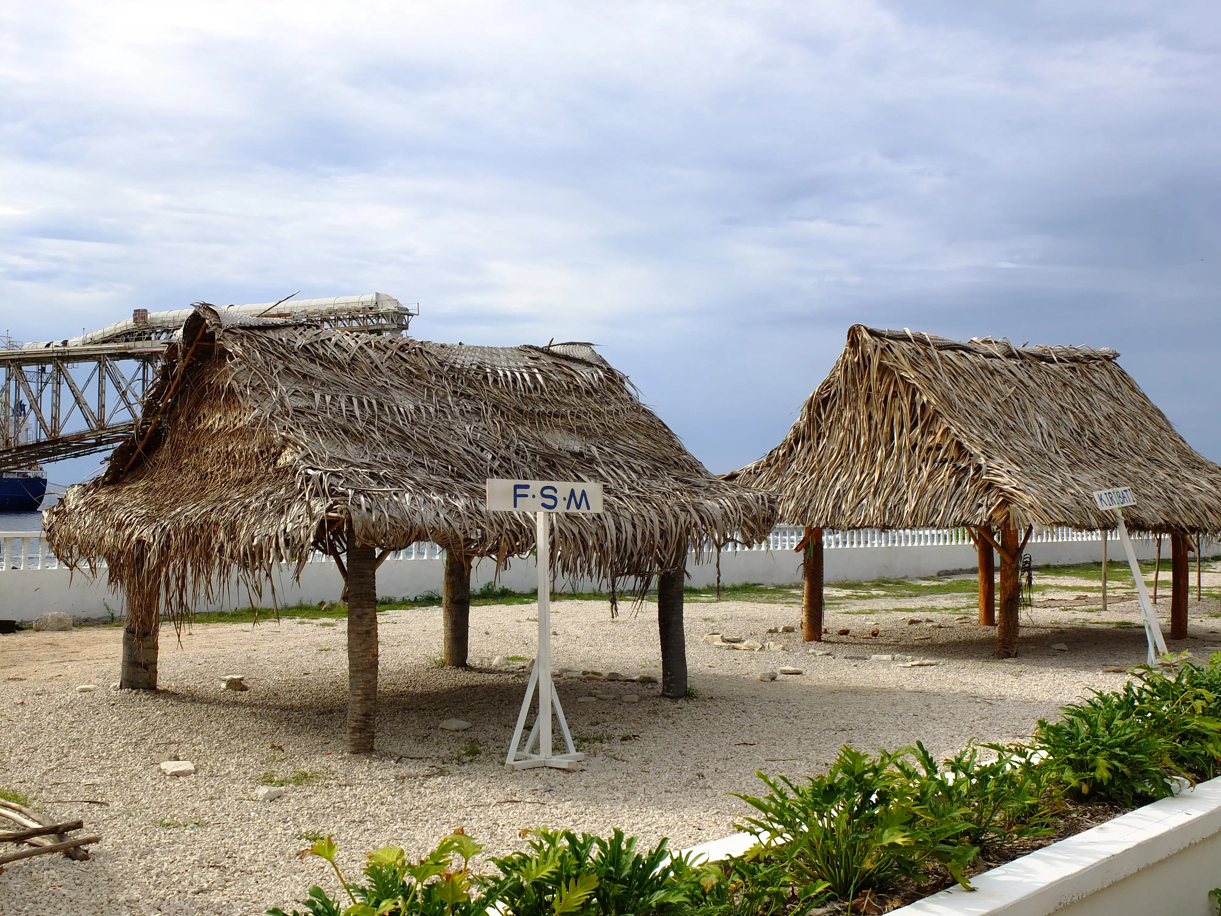 Huts in Nauru.