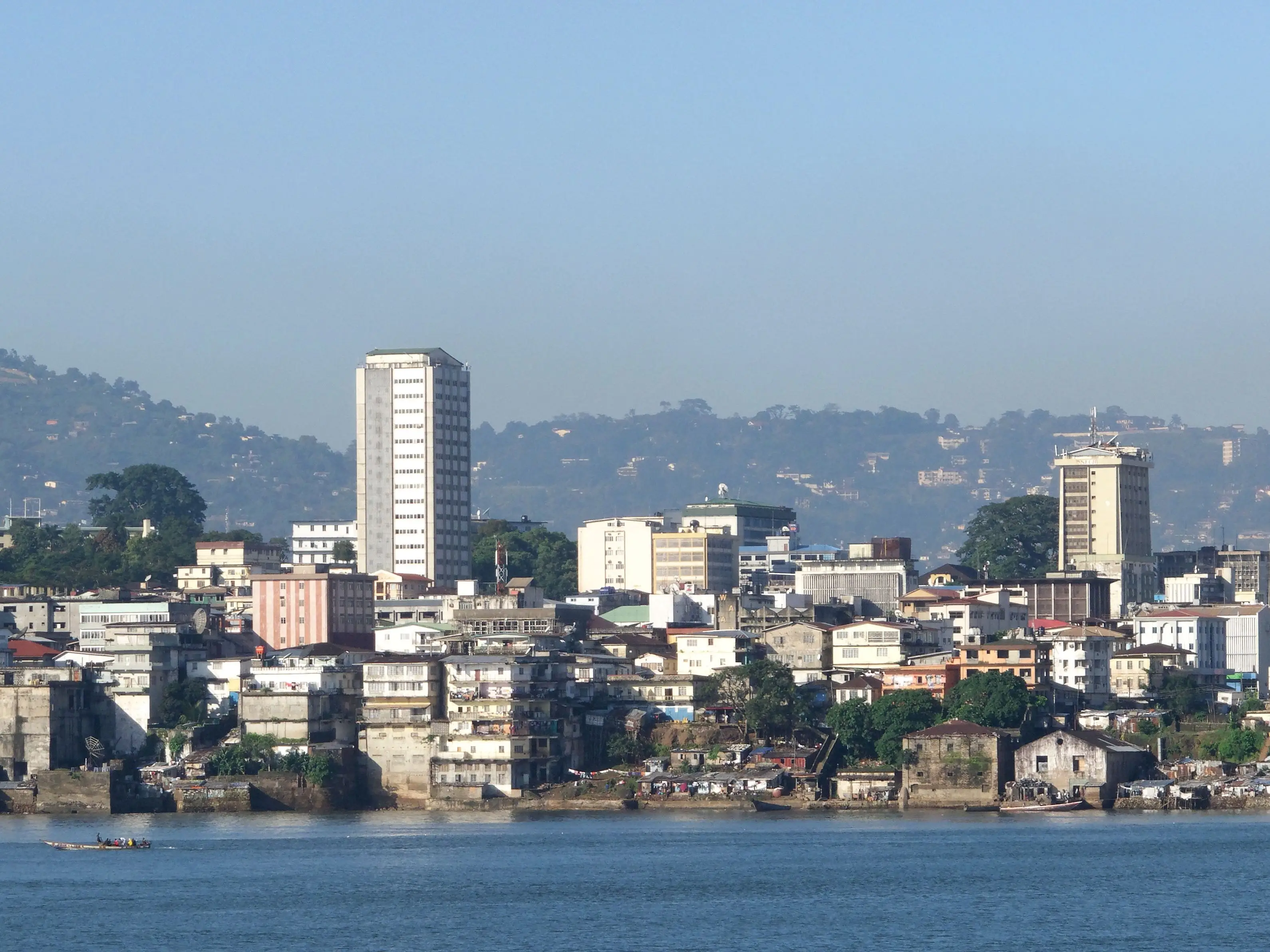 Buildings in Freetown, Sierra Leone.