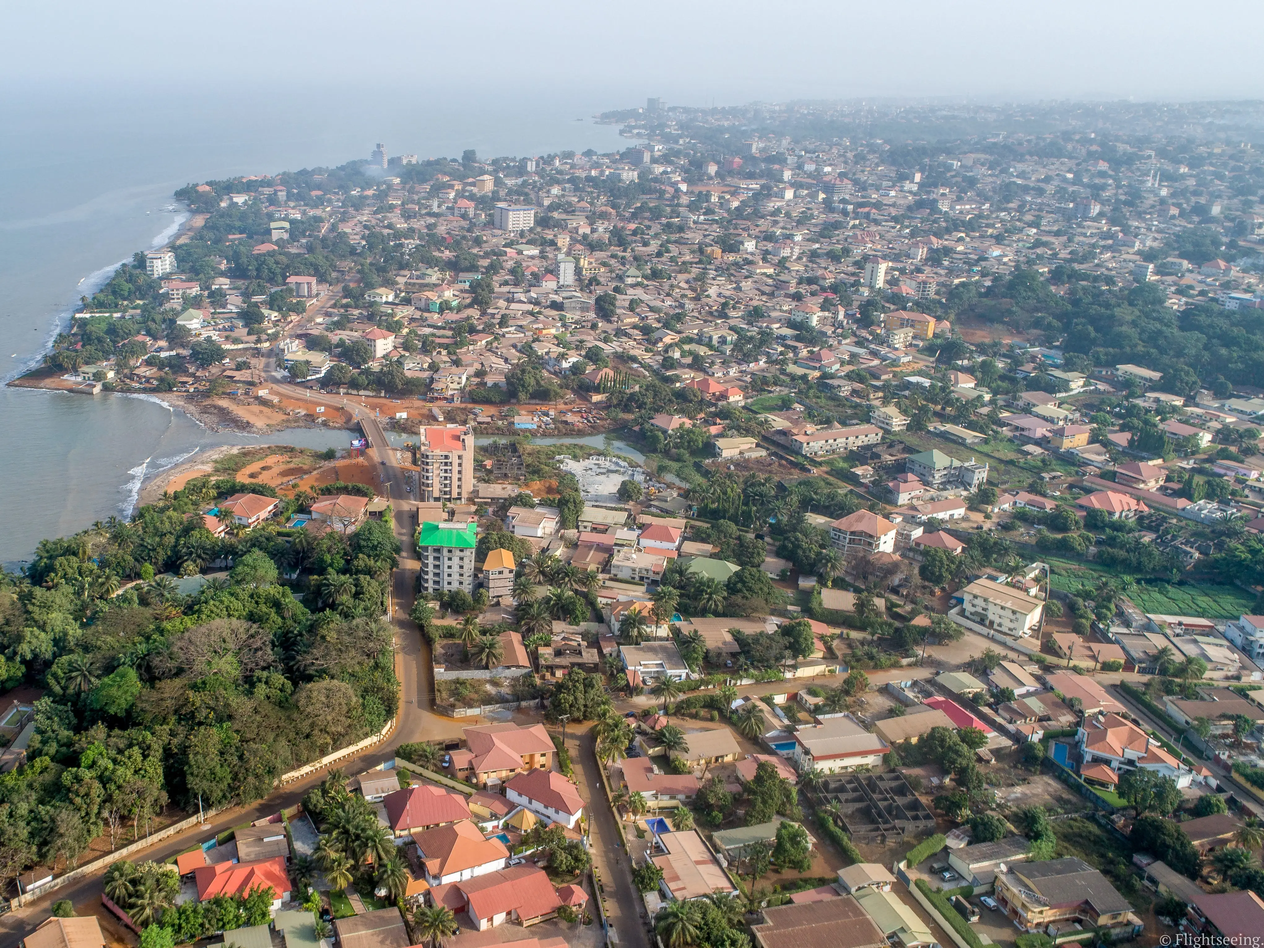 Aerial view of Conakry, Guinea.