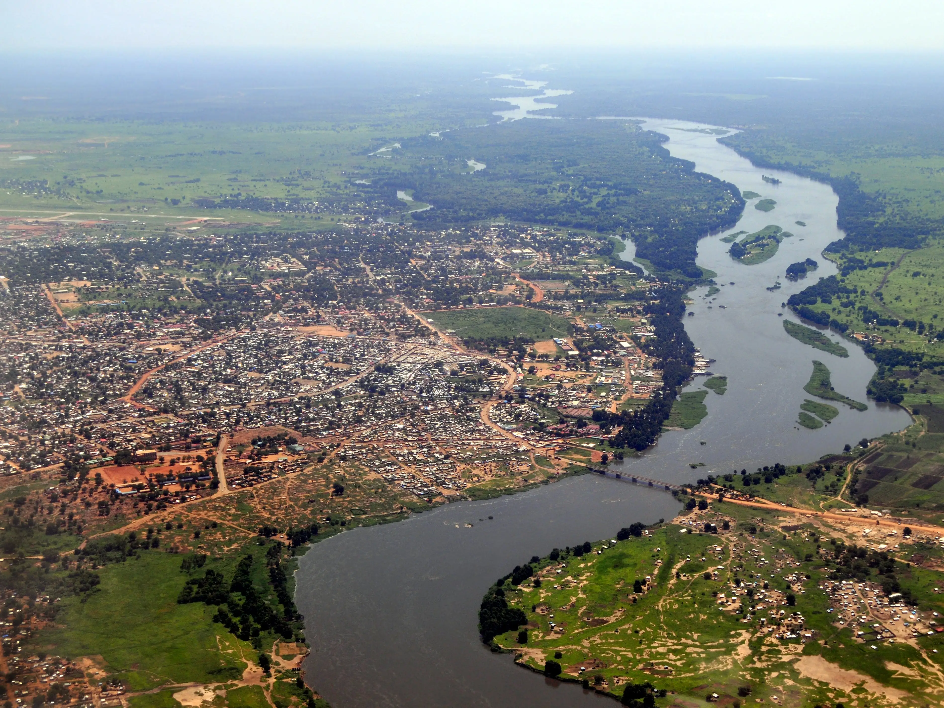 Aerial view of Juba, South Sudan.