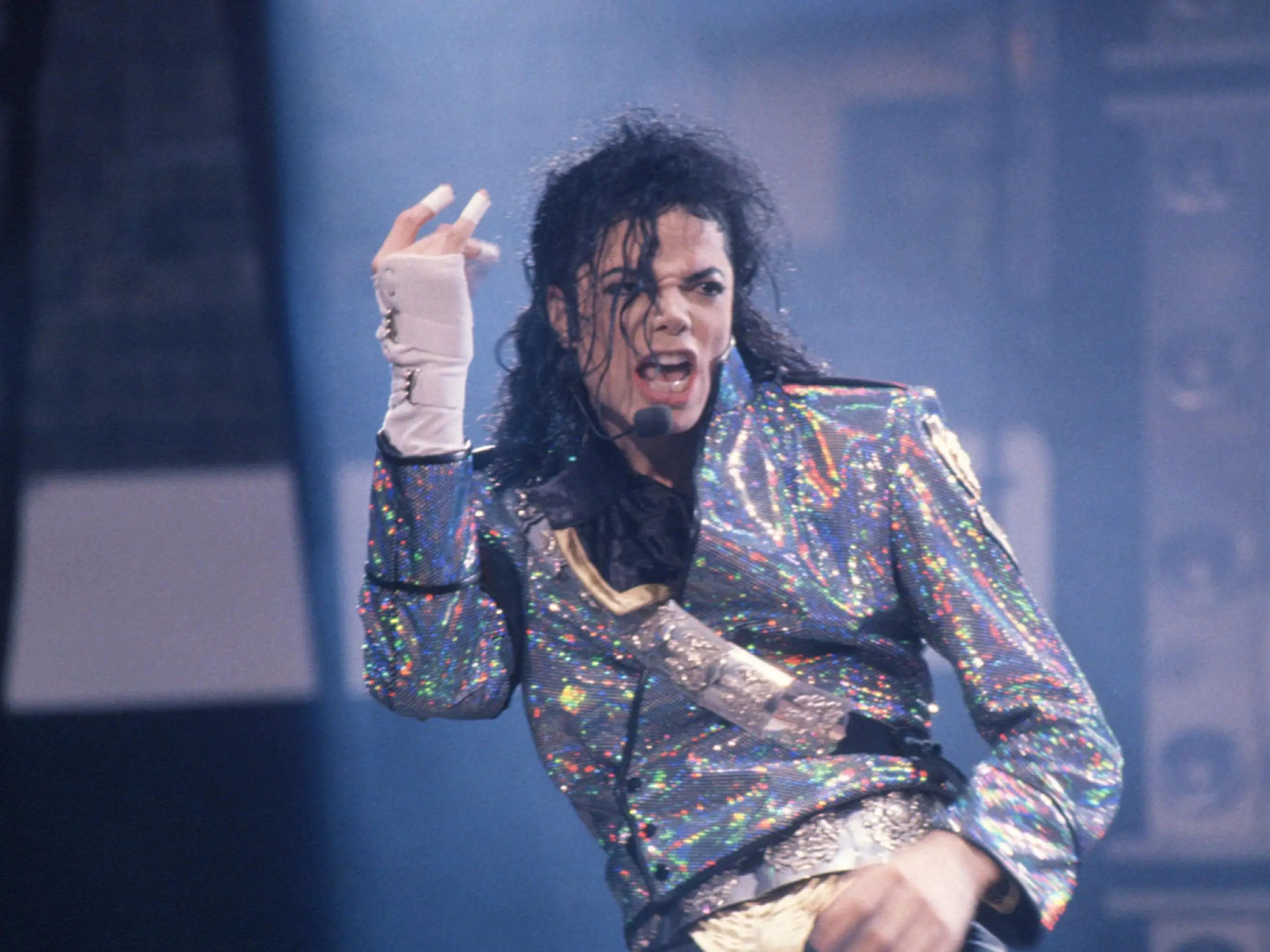 Michael Jackson performing.