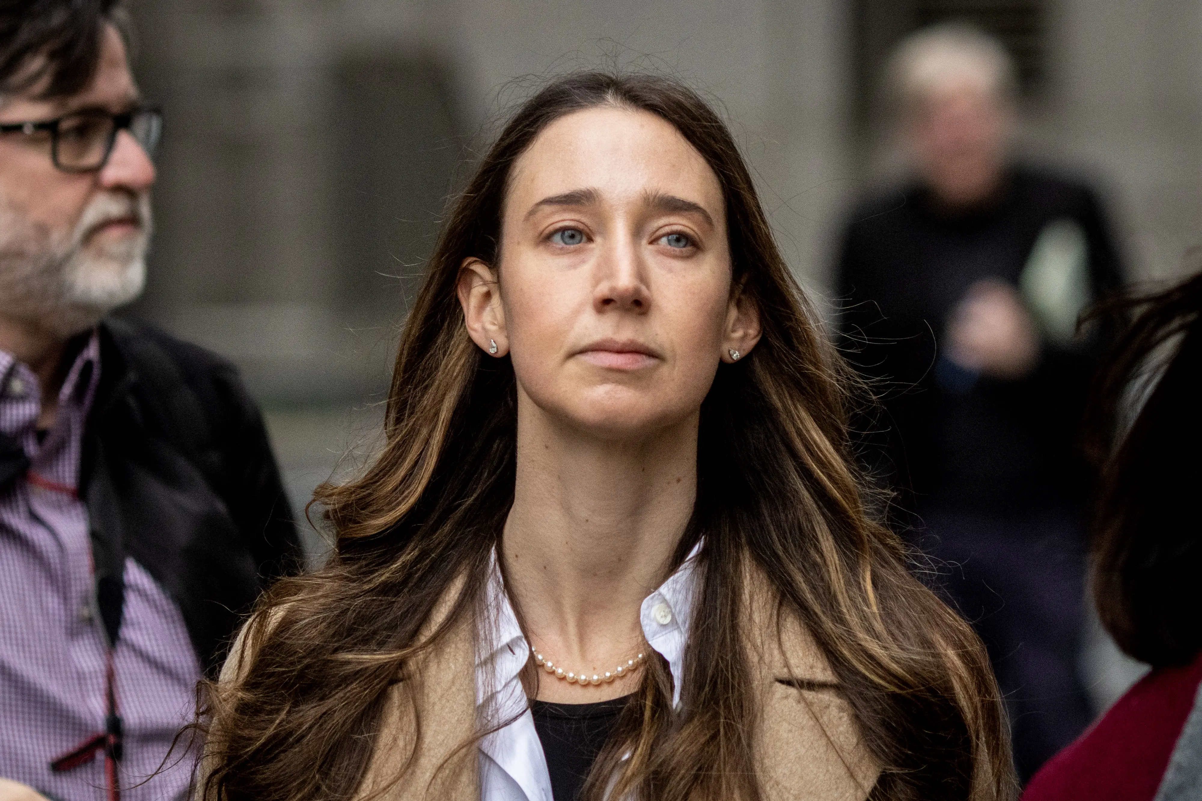 Charlie Javice, founder of Frank, exits federal court in New York following her 2025 conviction for defrauding JPMorgan Chase.