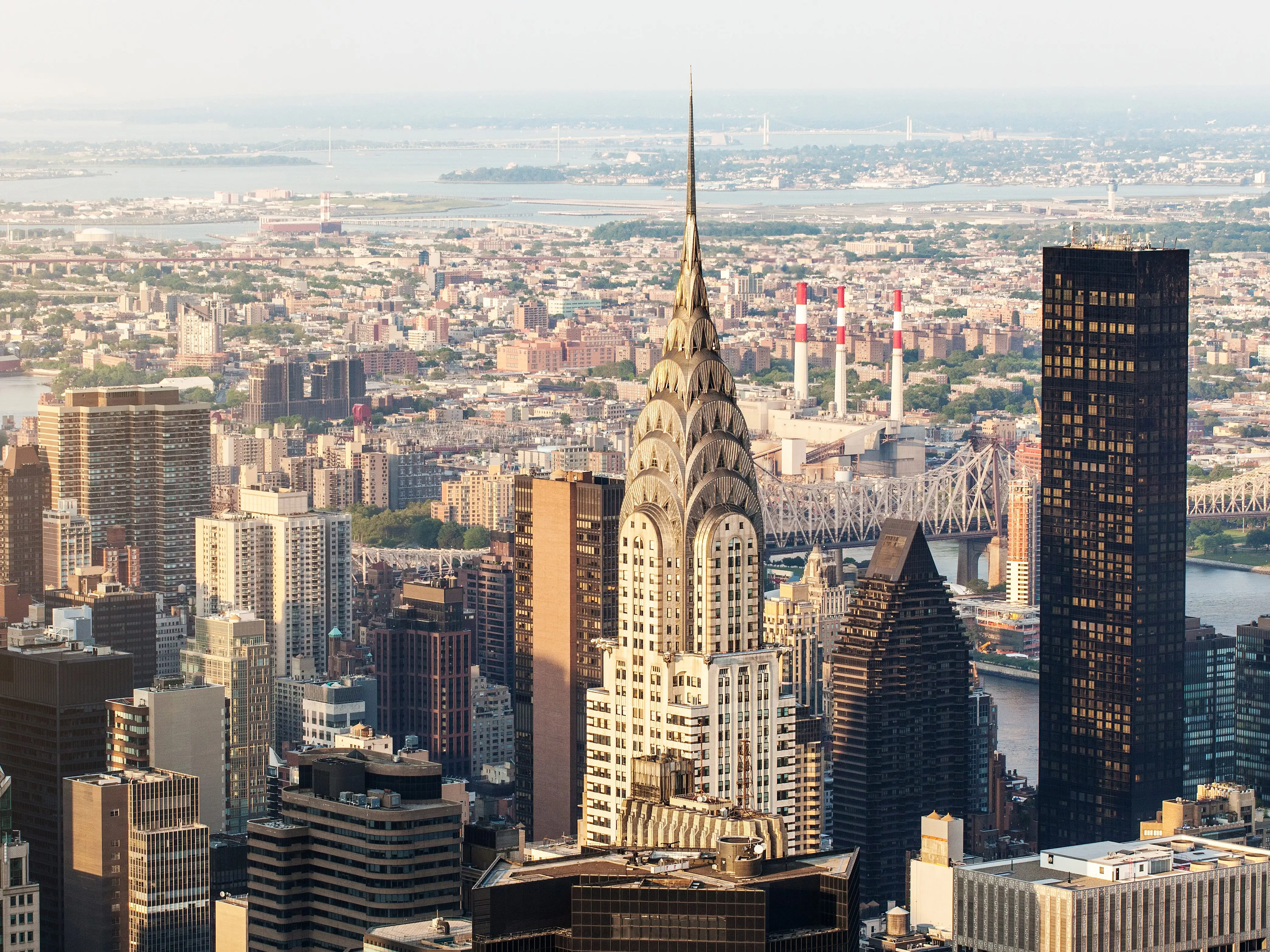 Chrysler Building, Manhattan, aerial view with skyscrapers. View from Empire State Building