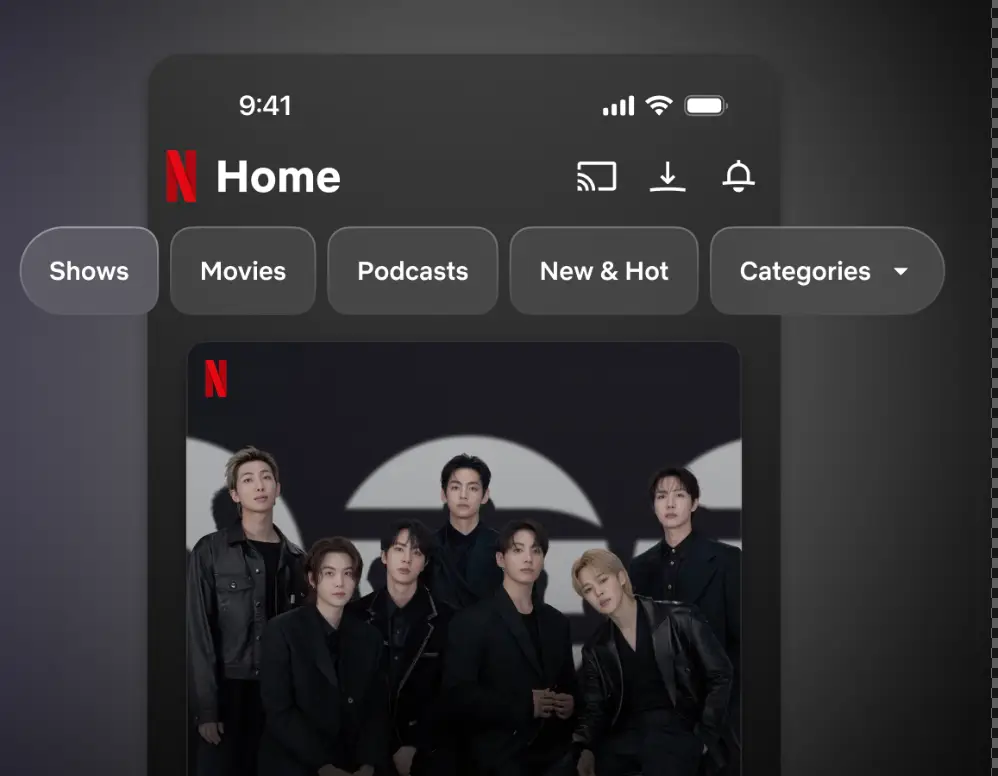 Netflix mobile app shows new buttons