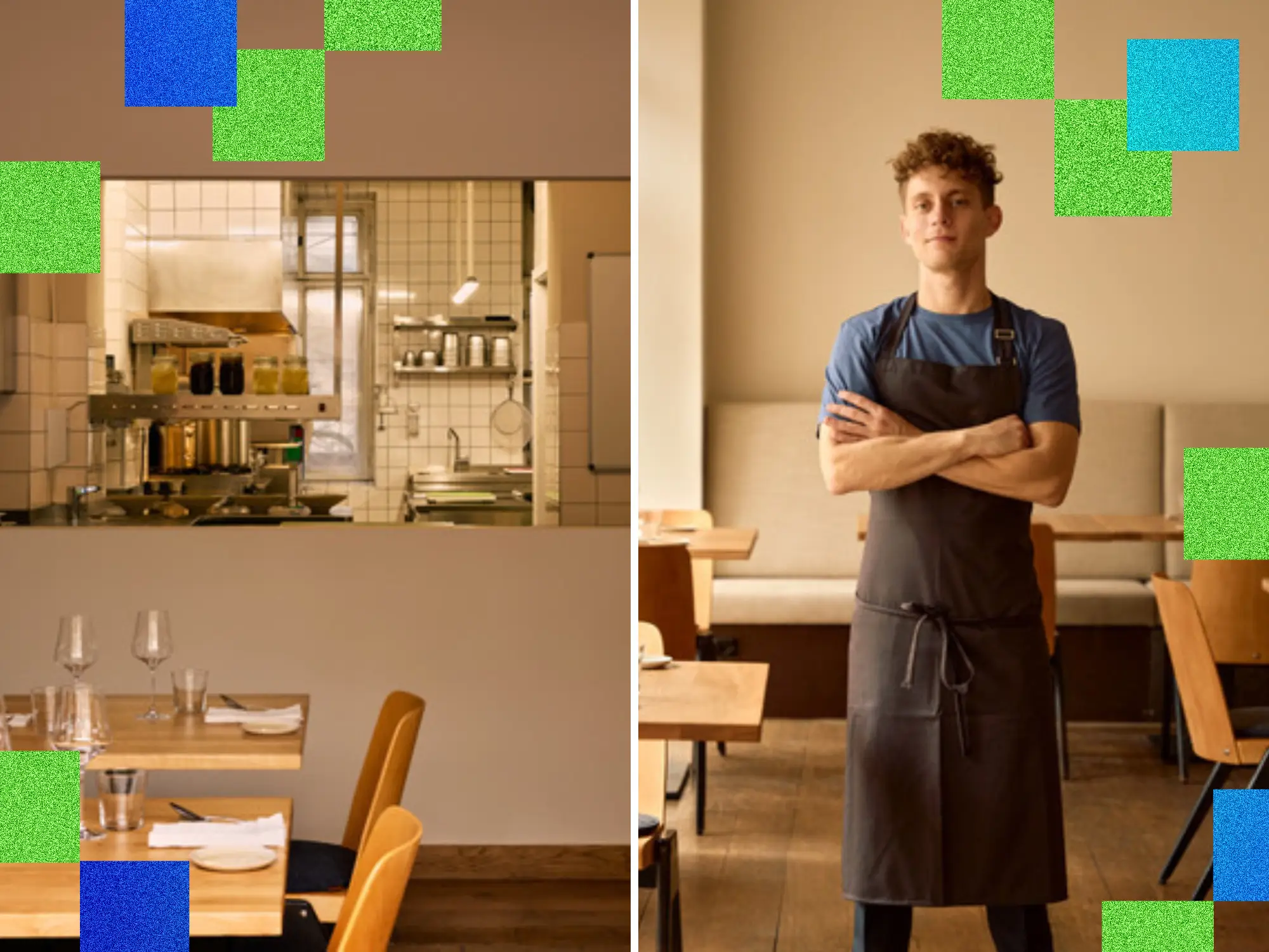 Matthias Restaurant Interier (left), and Owner Silvio Pfeufer (right)