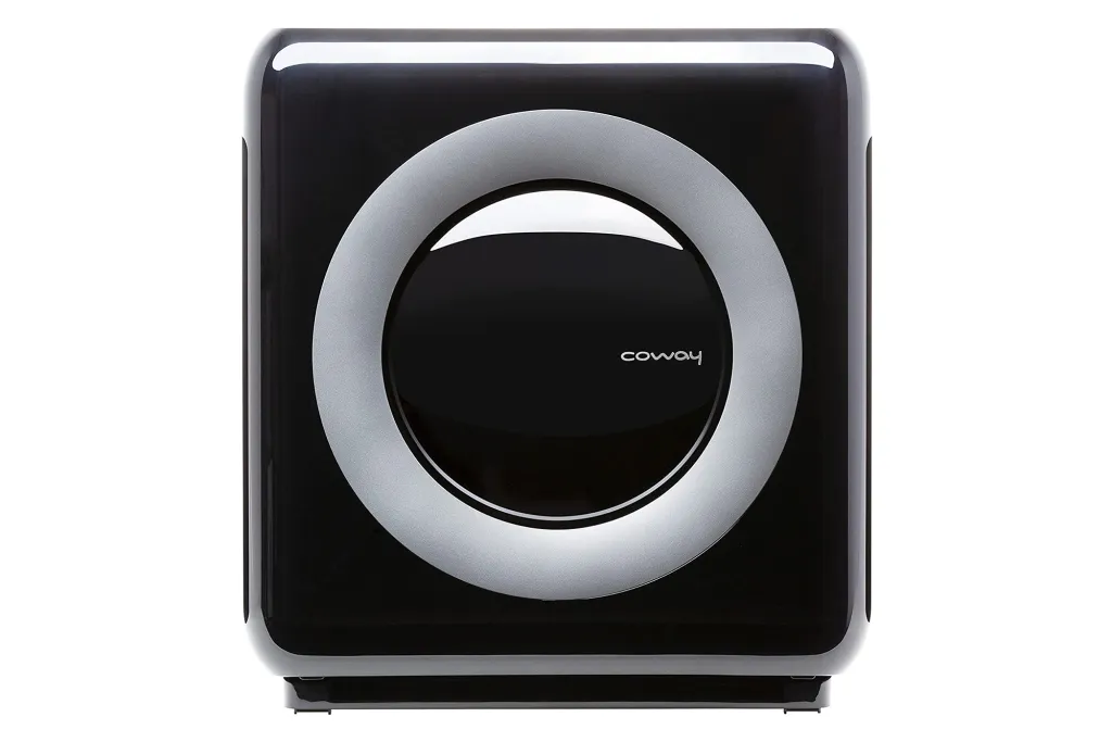 A black air purifier