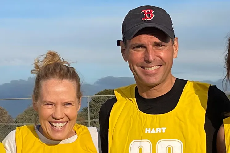 This undated handout photo from Saffrine Duggan shows Daniel Duggan, right, and his wife, Saffrine, as they pose for a photo, in Australia.