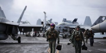 Third U.S. aircraft carrier arrives in waters near Iran
