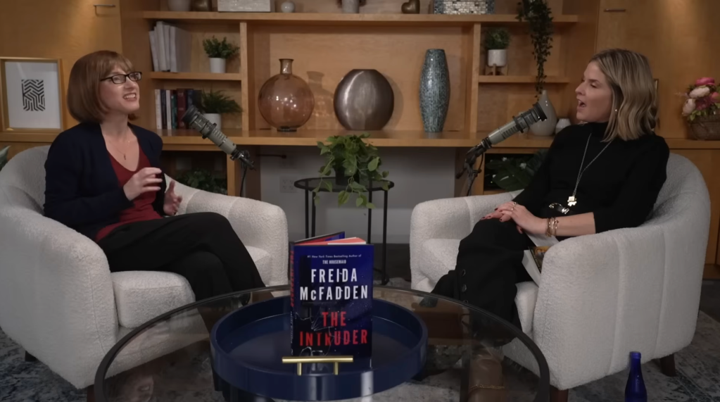 Freida McFadden discussing her book