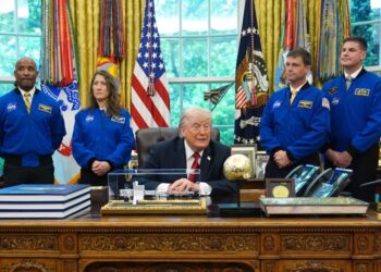 Trump hosts Artemis astronauts, as he eyes more trips to the moon — and Mars
