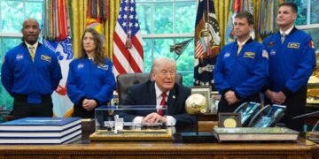 Trump hosts Artemis astronauts, as he eyes more trips to the moon — and Mars