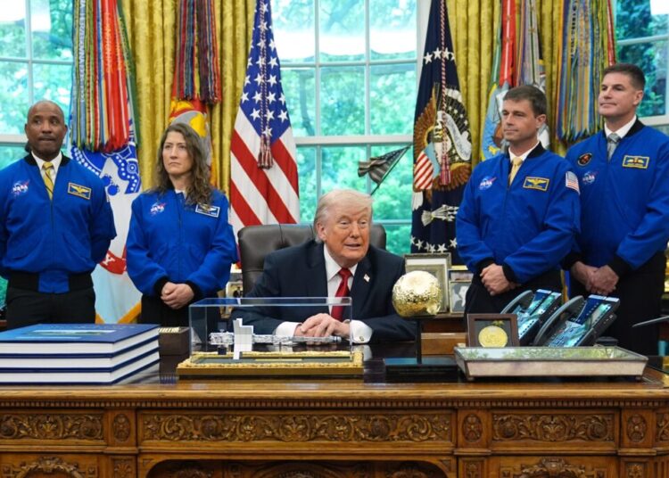 Trump hosts Artemis astronauts, as he eyes more trips to the moon — and Mars