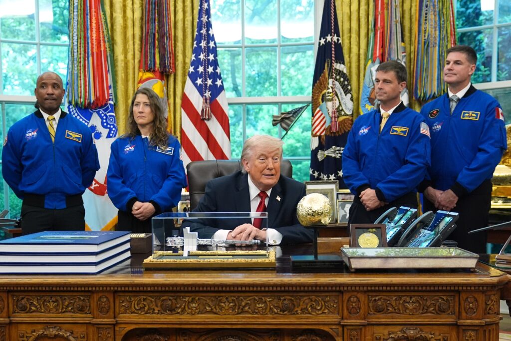 Trump hosts Artemis astronauts, as he eyes more trips to the moon — and Mars