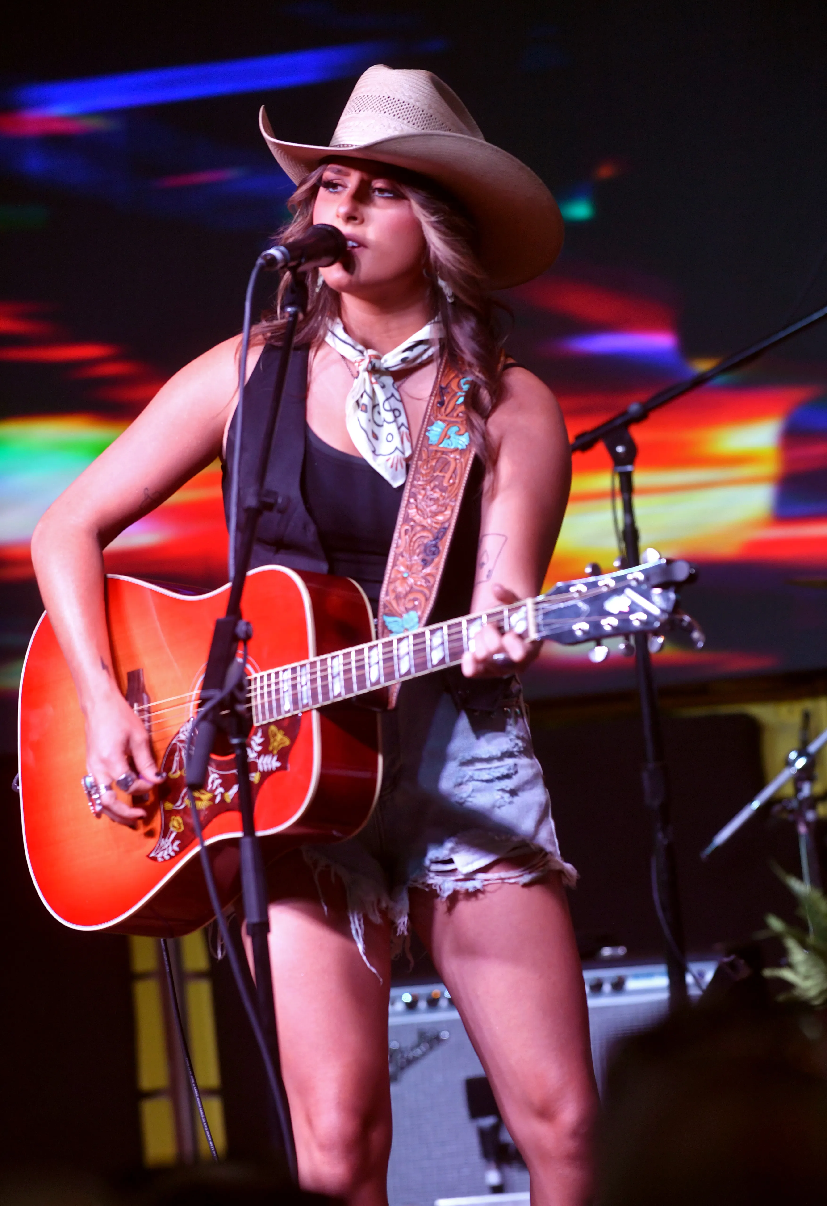 Langley performs onstage during SiriusXM's The Music Row Happy Hour Live On The Highway from Margaritaville on June 10, 2023 in Nashville, Tennessee.
