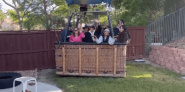 A Hot Air Balloon Carrying 13 People Landed in a Random Couple’s Backyard, and the Video Is Pretty Wild