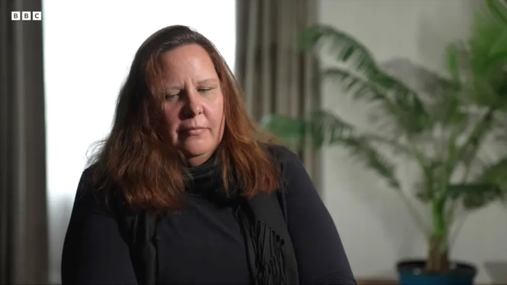 Christine Dawood toalking to the BBC about losing her son and husband in the doomed Titanic dive.