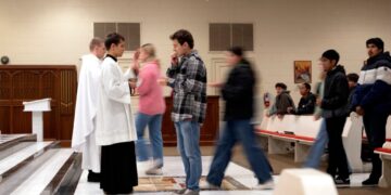 More young men are attending religious services regularly, poll finds
