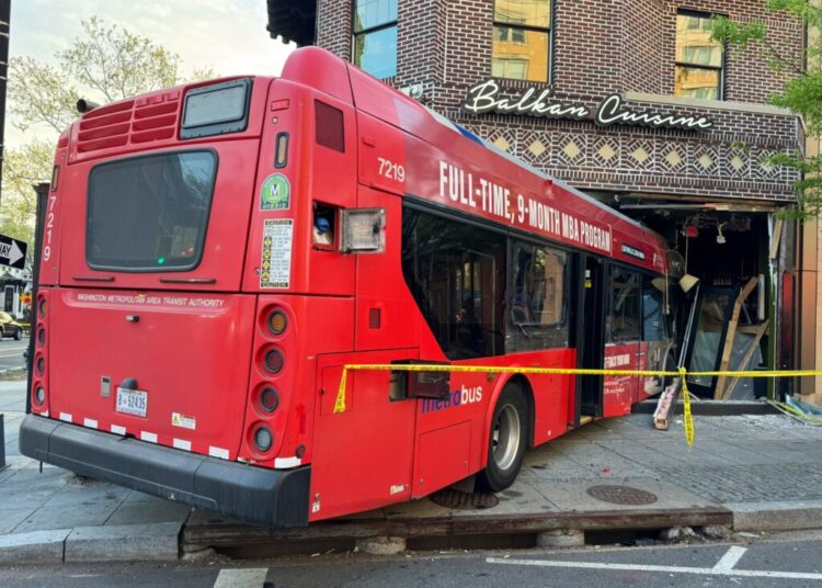 Metrobus slams into D.C. restaurant, injuring 3 people