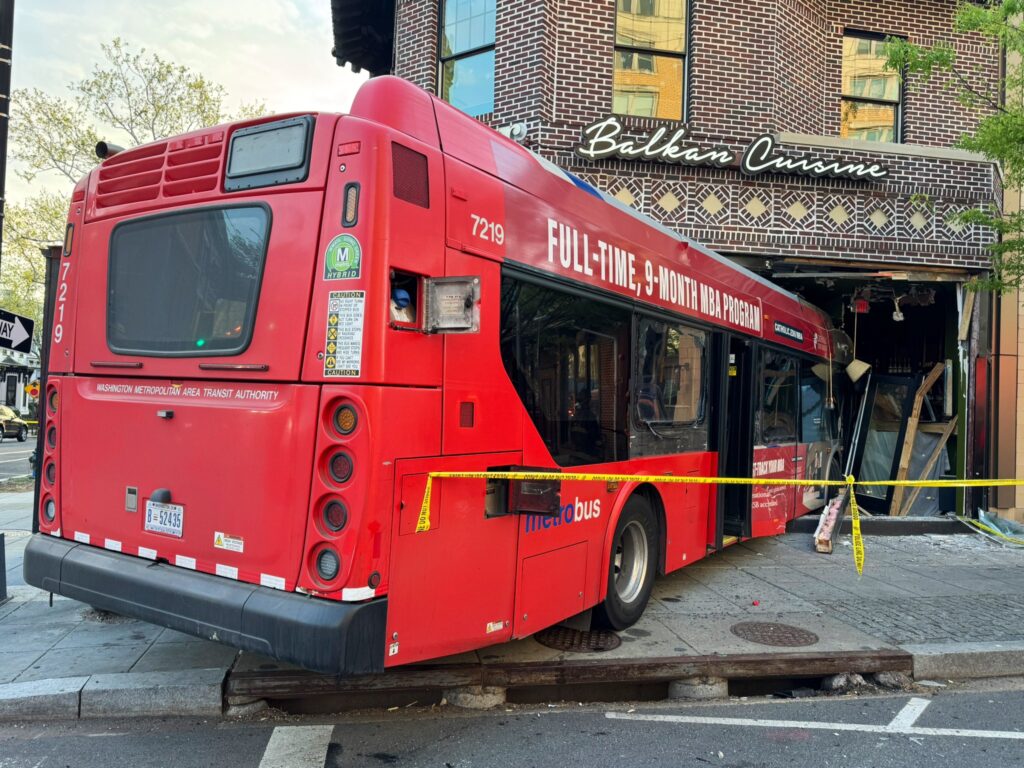 Metrobus slams into D.C. restaurant, injuring 3 people