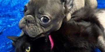 Three-legged dog and cat inseparable at hospital are adopted together