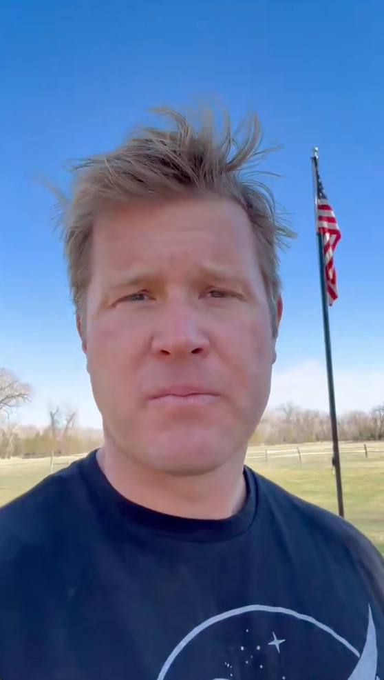 Sen. Tim Sheehy speaks in a video posted on social media on April 10, 2026.