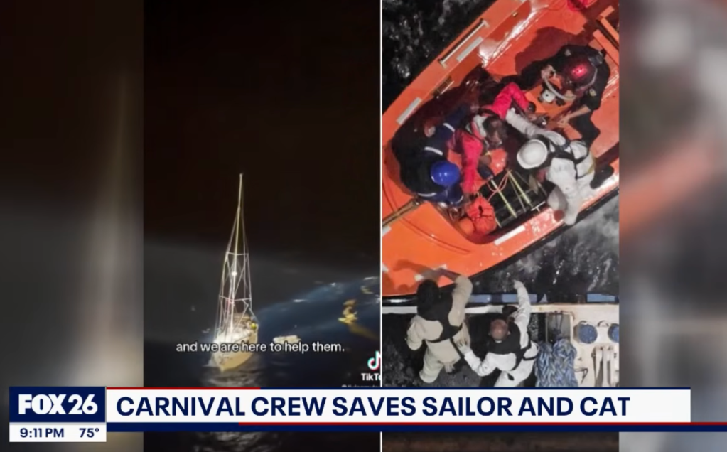 The sailor had been drifting for several days after having engine issues.