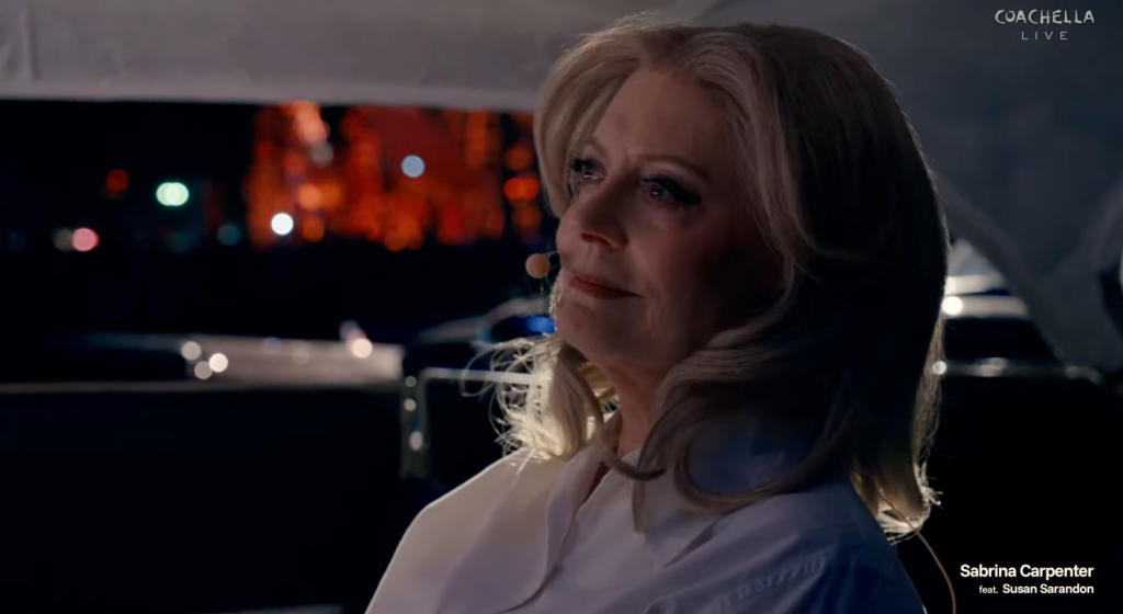 Susan Sarandon on stage at Coachella.