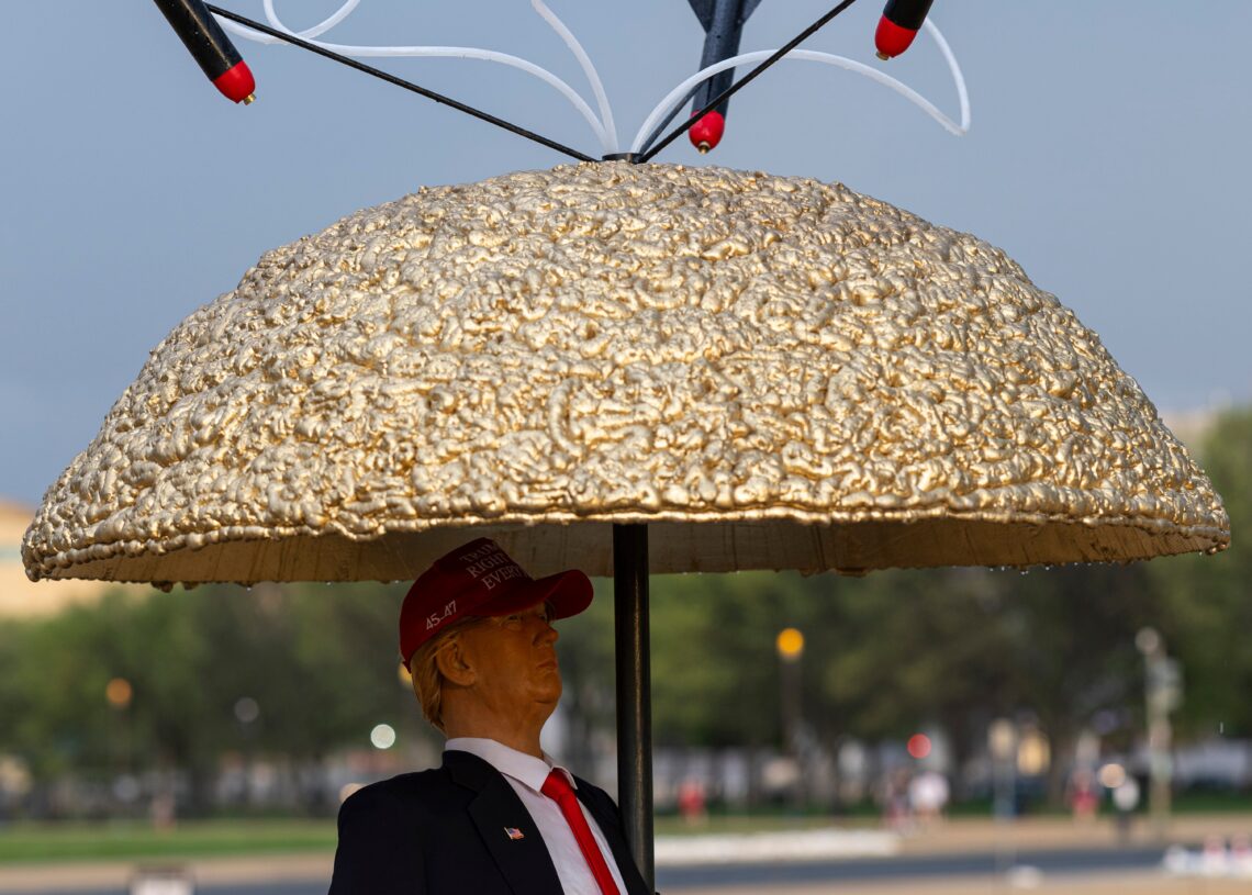‘Golden Dome’ statue adds to wave of satirical Trump sculptures in D.C.