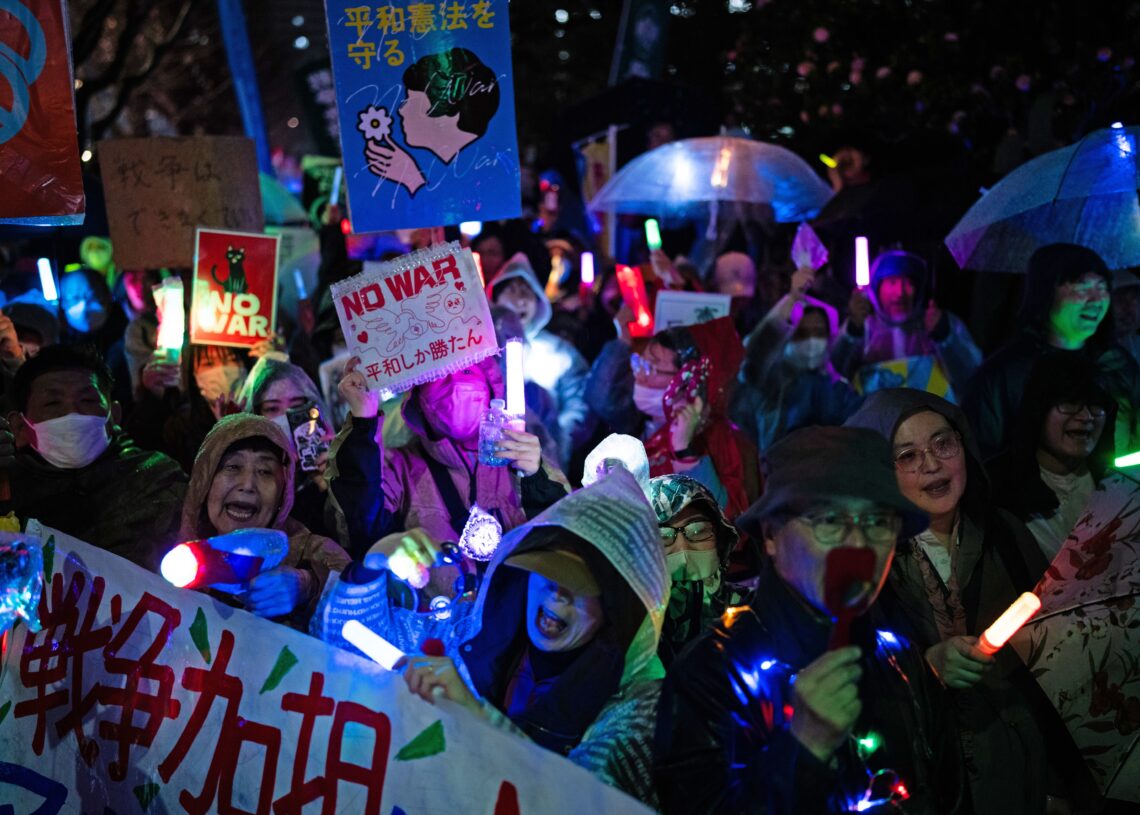 Japan is a pacifist nation, and now a hint of change is drawing rare protests