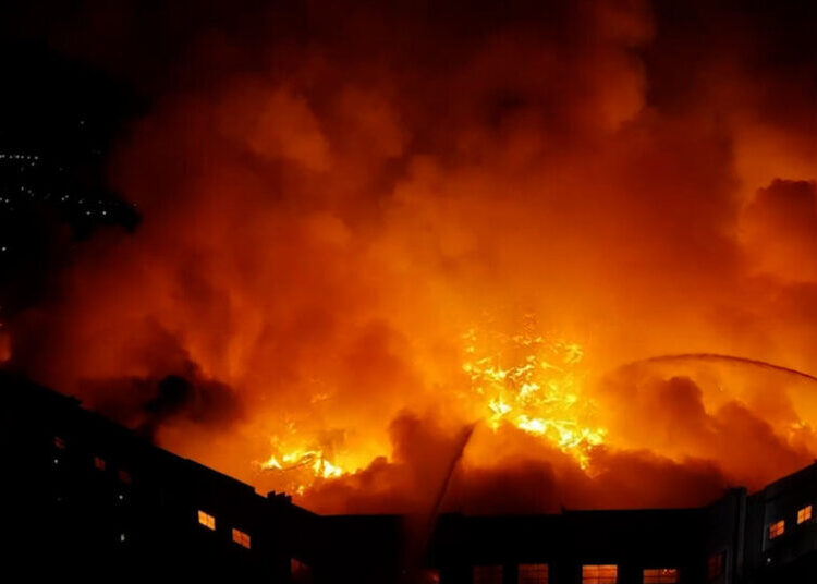 Video Captures Enormous Warehouse Fire Raging Near Los Angeles