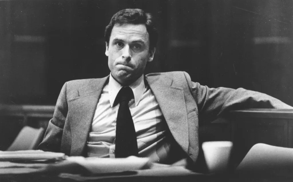 Ted Bundy during his murder trial in Miami, Florida, on June 27, 1979.