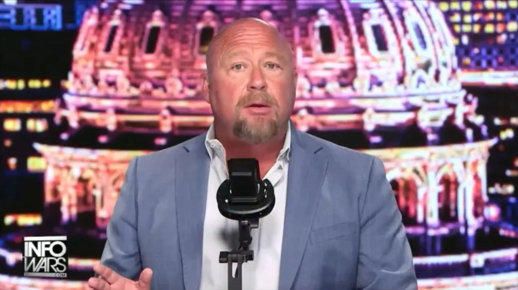 Alex Jones vowed to fight The Onion’s takeover of Infowars, accusing the satirical outlet of trying to “steal his identity.”