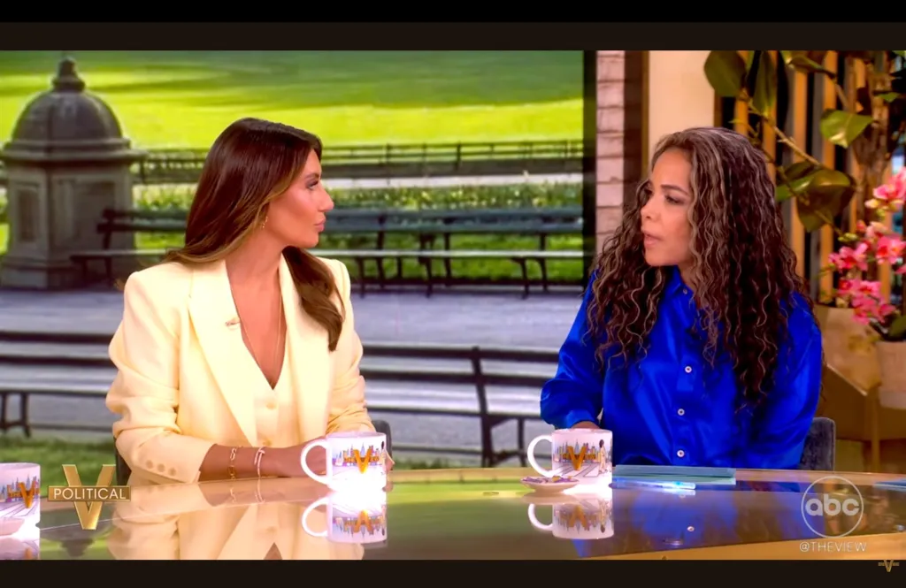 Alina Habba and Sunny Hostin of The View discussing the Comey prosecution.