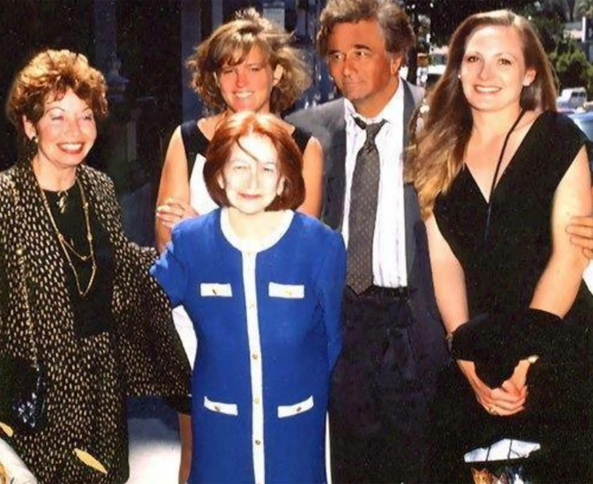 Peter Falk with Alyce, Catherine, Madeline, and Jacqueline.