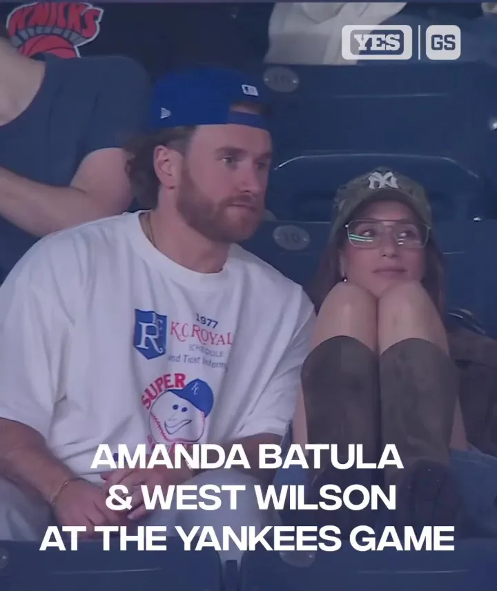 Amanda Batula and West Wilson at the Yankees game.