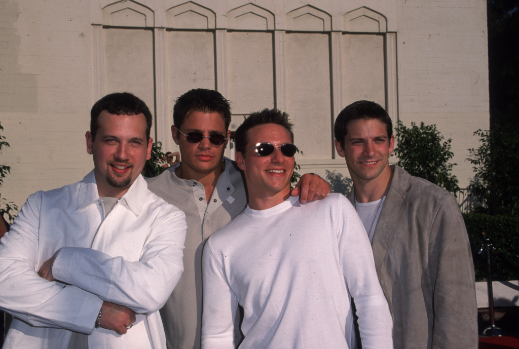 American pop singing group 98 Degrees at an awards show.