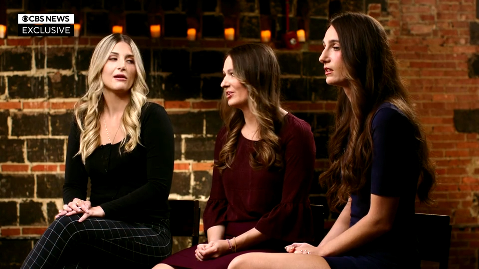 Annika Albrecht, Ally Sammarco and influencer Cheyenne Hunt speaking with CBS News.