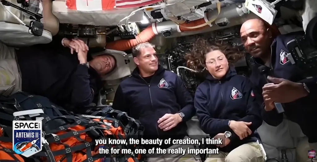 The Artemis II crew delivered an Easter message on Sunday.