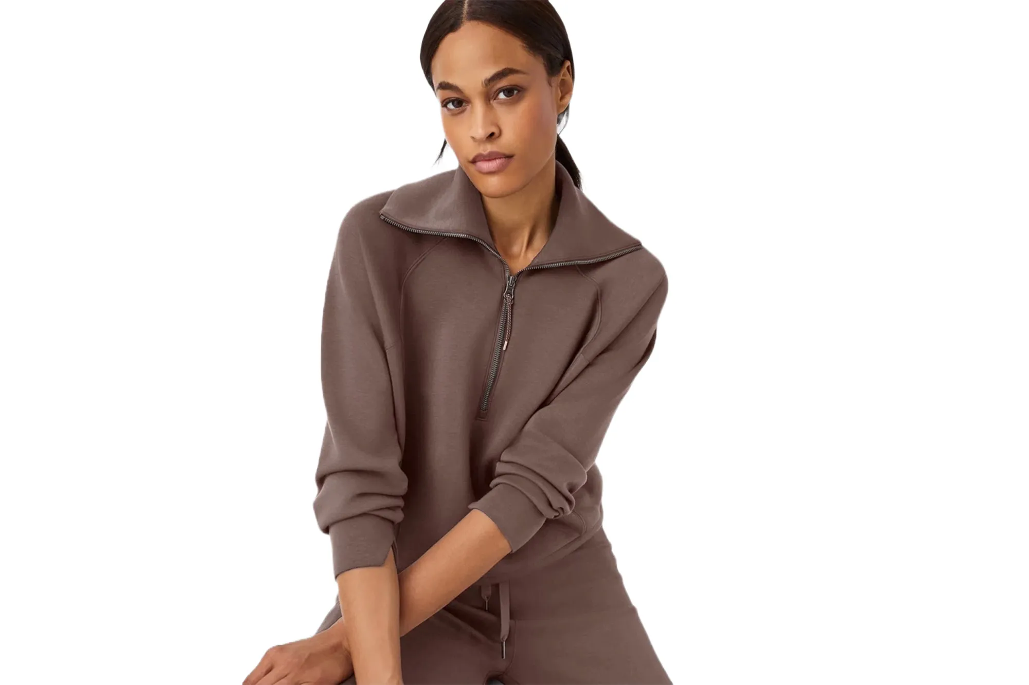 A model in a Spanx pullover