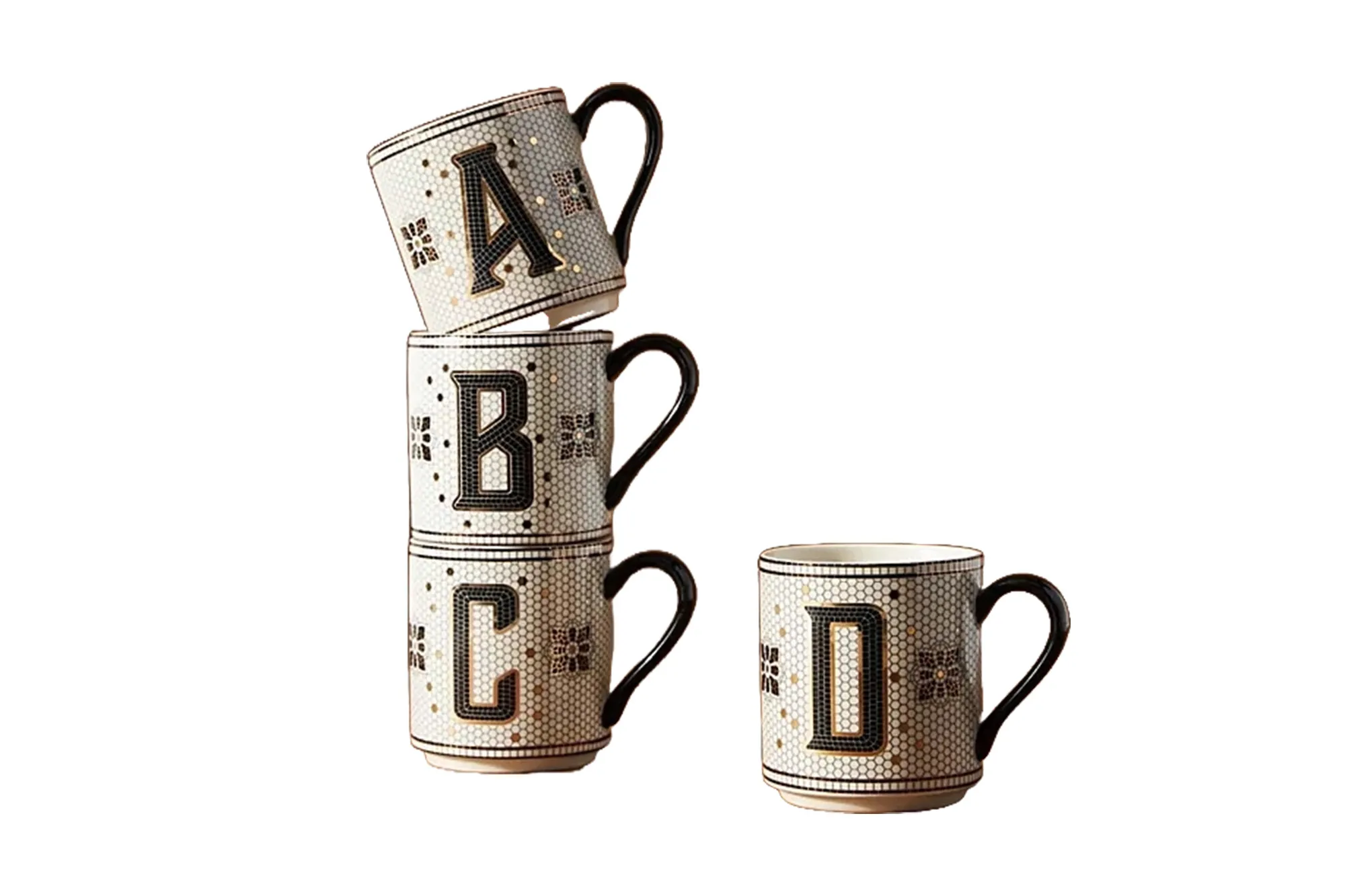 Monogrammed tile mugs