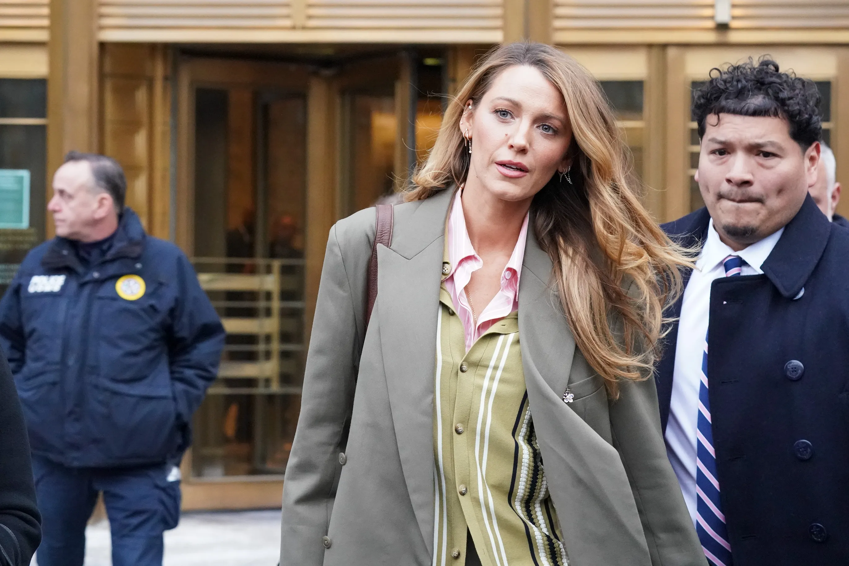 Blake Lively leaving Federal Court after a settlement conference.