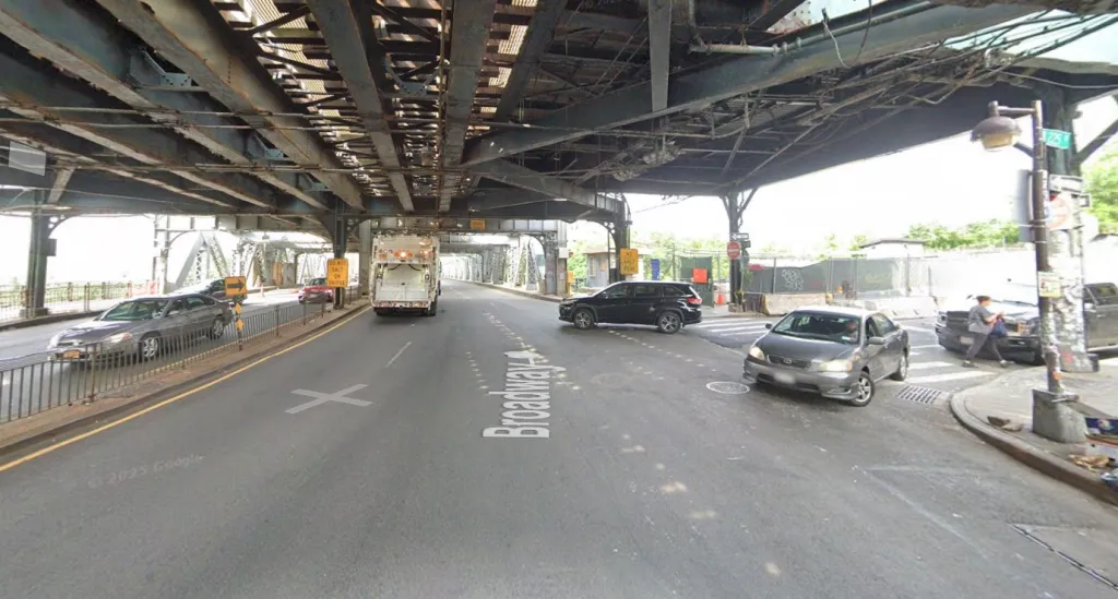 Street view of the intersection of Broadway and West 225th Street in NYC.