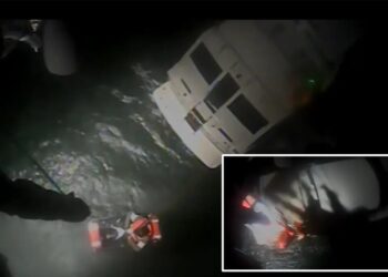 Coast Guard helicopter rescues 4 from broken-down yacht caught in 12-foot waves off Long Island: heart-stopping video