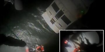 Coast Guard helicopter rescues 4 from broken-down yacht caught in 12-foot waves off Long Island: heart-stopping video