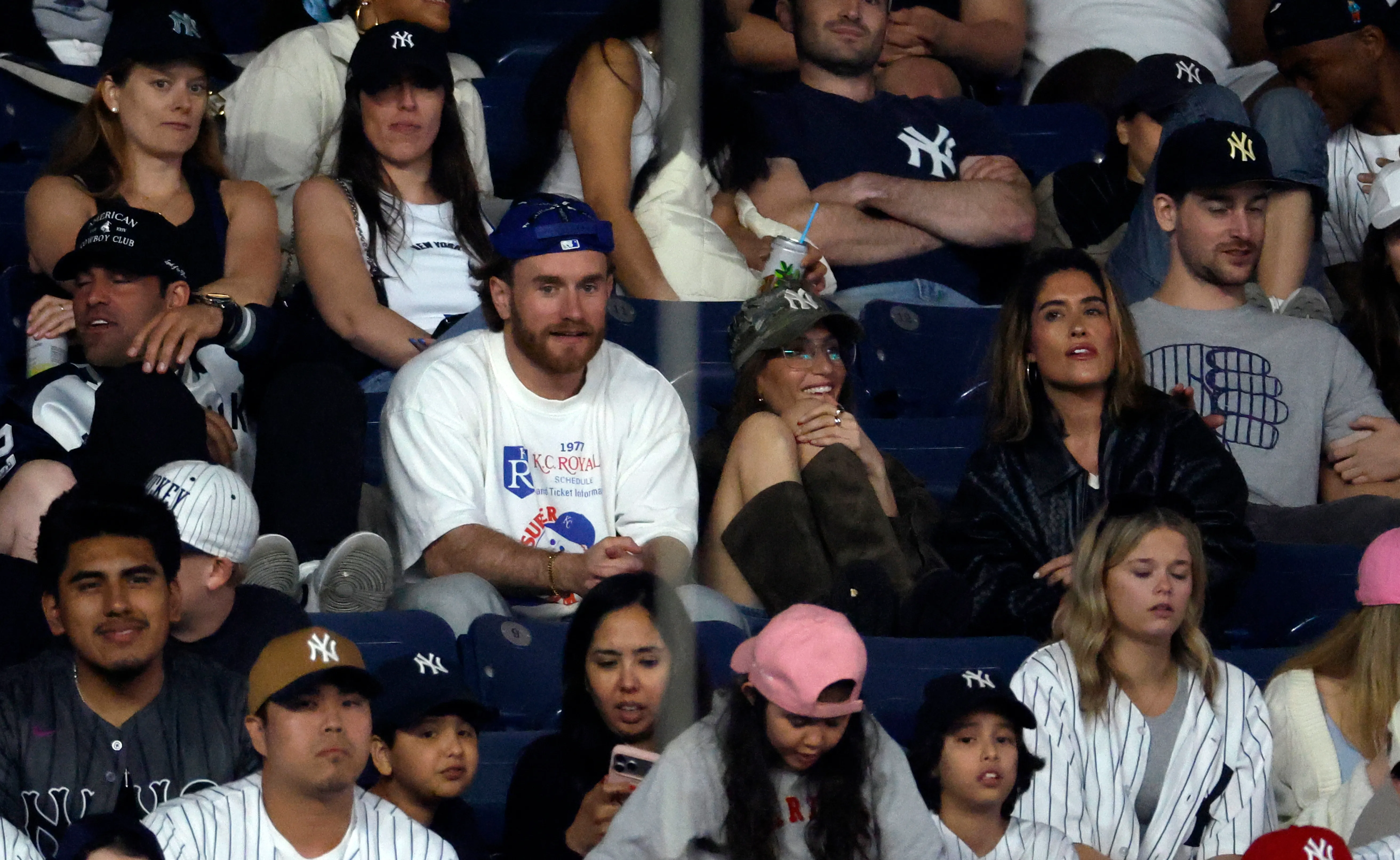West Wilson and Amanda Batula attending a baseball game.