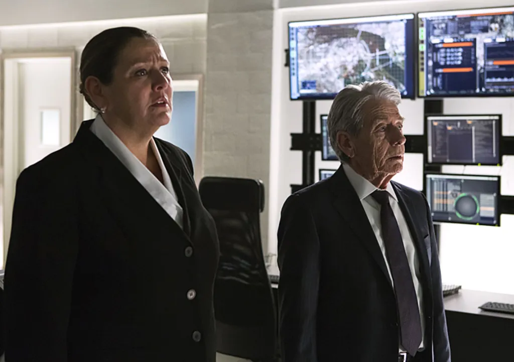 Camryn Manheim and John Nolan in 