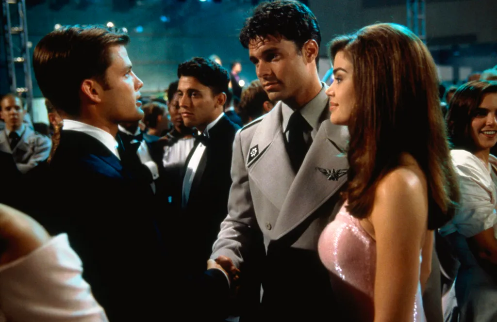 Casper Van Dien, Patrick Muldoon, and Denise Richards in a scene from the film 