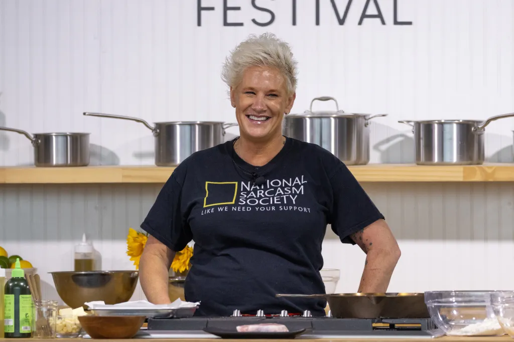 Chef Anne Burrell smiling while attending the Austin Food & Wine Festival.